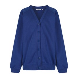 Trutex Unisex Sweatshirt Cardigan for School Uniform, Long Sleeve, Button Down, 260g, Blue (Royal), 2-3 Years (Manufacturer Size: 19-20" Chest)