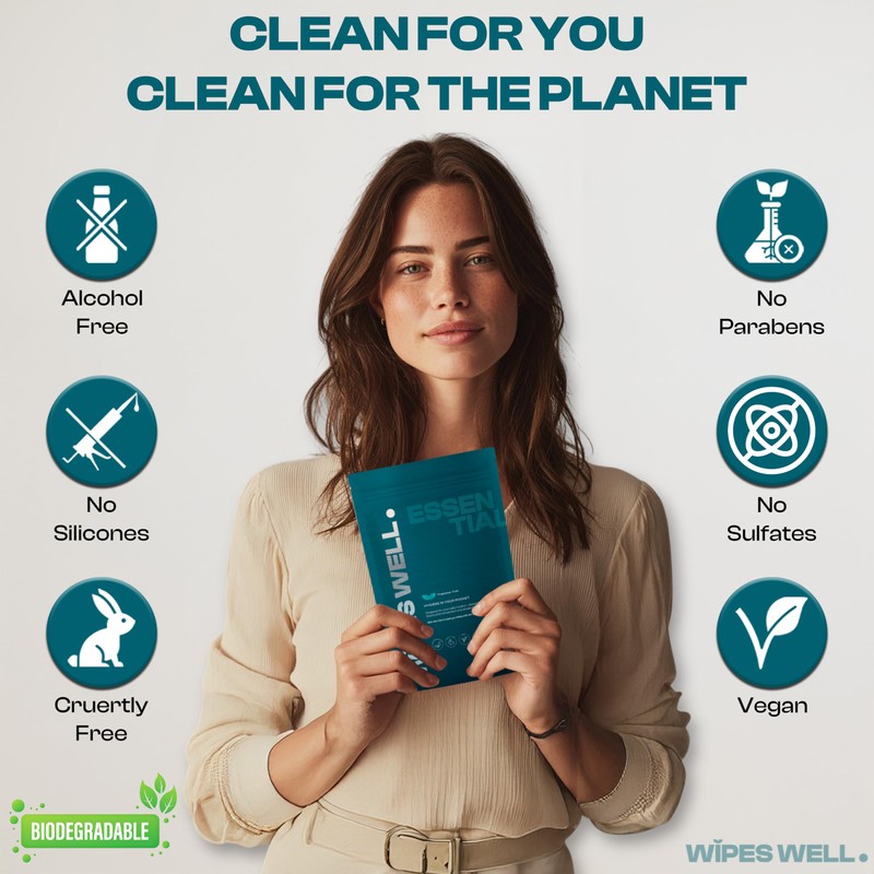 Wipes Well Essentials Hygiene Wipes – 21 Count – Fragrance-Free,