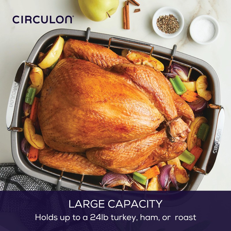 Circulon Nonstick Roasting Pan / Roaster with Rack - 17