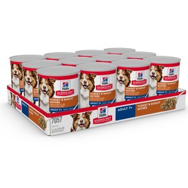 Hill's Science Diet Adult 7+, Senior Adult 7+ Premium Nutrition, Wet Dog Food, Turkey & Barley Loaf, 13 oz Can, Case of 12