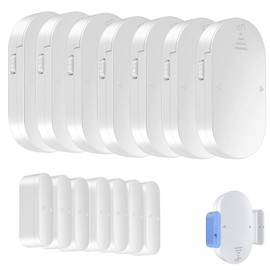 EverNary MC03 Door Window Alarm 7Pack 130DB Loud Burglar Alarm for Pool Home Kids Safety 4 Working Modes Magnetic Entry Sensor Alert for Business Office,White