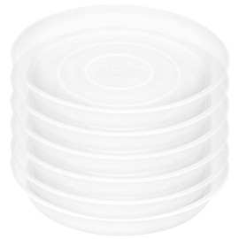 Bleuhome 6 Pack Plant Saucer Tray, 4 5 6 8 10 12 13 15 17 19 inch Plant Saucers, Heavy Duty Plastic Plant Drip Trays for Indoors, Flower Plant Water Tray, Plant Trays for Pots Base (6 inch, Clear)