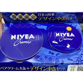 NIVEA CLEAM Nivea Cream Large Can + Design Medium Can Set, Four Seasons in Japan, *No Pattern, Hand Cream, Body Cream, Dry Hands!