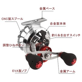 Raft Reel, Cassette Fishing, Chino Reel, Squid Reel, Raft Fishing, Drop 3.6:1 Gear Ratio, 10+1BB, Rock Fishing, Ice Fishing, Left/Right Winding, Maximum Drag Force 11.0 lbs (5 kg)