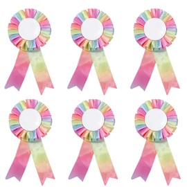 NATOSU 6 Pack Hobby Horse Rosettes for Winner Rainbow Bows for Horse Accessories Sports Events Classroom Talent Shows DIY Party Supplies