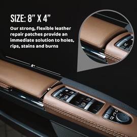 MastaPlasta Self-Adhesive Premium Leather Repair Patch - Mid-Brown 8in x 4in (20 x 10 cm). Instant Upholstery Quality Patch for Sofas, Car Interiors, Bags, Vinyl & More