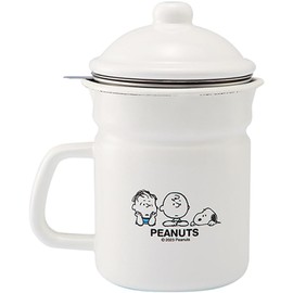 Enameled Peanuts White Enamel Oil Pot, Size (W x D x H): Approx. 6.9 x 4.9 inches (17.5 x 12.5 x 20.8 cm), SNJ-2311