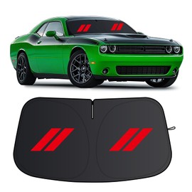 Windshield Sun Shade for Dodge Challenger 2015-2024, 300T Silver Sun Visor Foldable Front Window Sunshade Sun Visor Protector Block UV Rays （2015-2024）