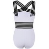 Hilor Women's One Piece Swimwear Front Crossover Swimsuits Hollow Bathing