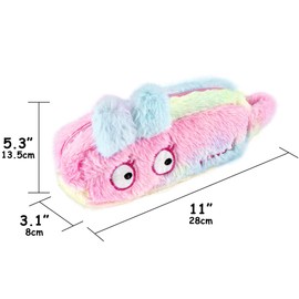 Biiange Fluffy Pencil Case Pouch, Kawaii Pencil Bag, Big Eyed Rabbit Plush Pen Case, Stationery Zipper Pen Box, Stationery Storage Bag, Makeup Pouch, for Daily Work(1Pcs pink)