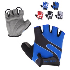 Alioth Star Cycling Gloves Men Women Half Finger Gel Padded Mountain Road Bicycle Race Breathable Summer Gloves(Blue, XL)