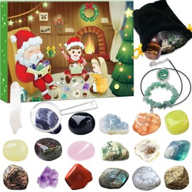Edelstein Advent Calendar, Christmas Countdown Calendar 2024, Pack of 24, Natural Crystals, Gemstones and Minerals for Collecting and Learning, Christmas Gift for Children, German Edition