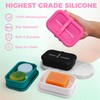 QIUYMEI Silicone Soap Holder， Enhanced Leak-Proof Travel Soap Container with