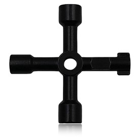 MEXRUMI Universal Cross Key 4-Way Multifunctional Utilities Key Universal 4-Way Key Multifunctional Control Cabinet Key for Water Meter Radiator Elevators (Black)