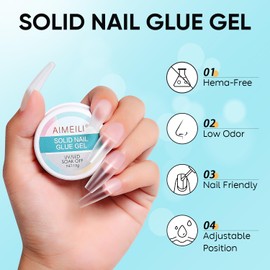AIMEILI Solid Nail Glue Solid Builder Gel for Gel Nails Set Solid Nail Glue Gel Nail Extension Gel Nail Builder Set