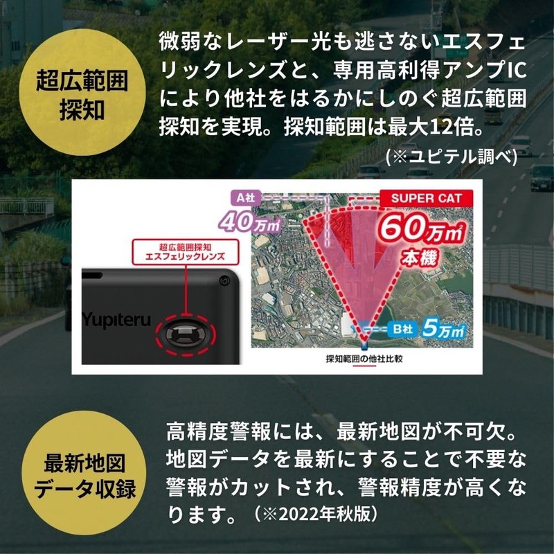 YUPITERU LS340L Laser & Radar Detector, One-Body Type, Manual Download