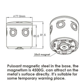 Luz de advertencia solar estroboscópica con base magnética fuerte, LED de alto brillo intermitente de 360° control inalámbrico se enciende automáticamente IP65 impermeable para construcción, tráfico,