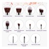 Set 11 Brochas Maquillaje Orgánicas Ecológicas Profesional Alta Calidad Color