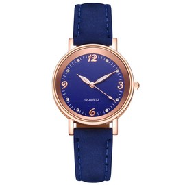LIWEARE Women's Watch, Women's Analogue Quartz Watch with PU Leather Strap, Watches Women's Classic Watch Casual Quartz Watch Dress Watch, blue, Strap.