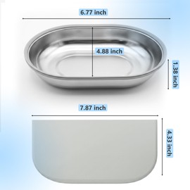 Stainless Steel Bowl for Automatic Pet Feeder, SUS 304, 2 Bowls with 1 Mat