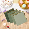 SUNTRADE Cocktail Napkins with Gold Foil, Green, Scalloped Edges, 100