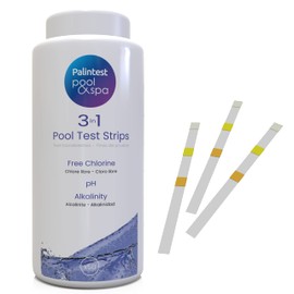 Palintest Premium 3-in-1 Pool and Spa Test Strips for Testing Hot Tubs, Tubs, Pools and Water, Chemical Tests for Chlorine, pH and Alkalinity (3-in-1-50 Test Strips)
