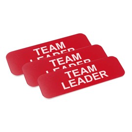 Team Leader 1 x 3" Name Tag, Red (3 Pack)