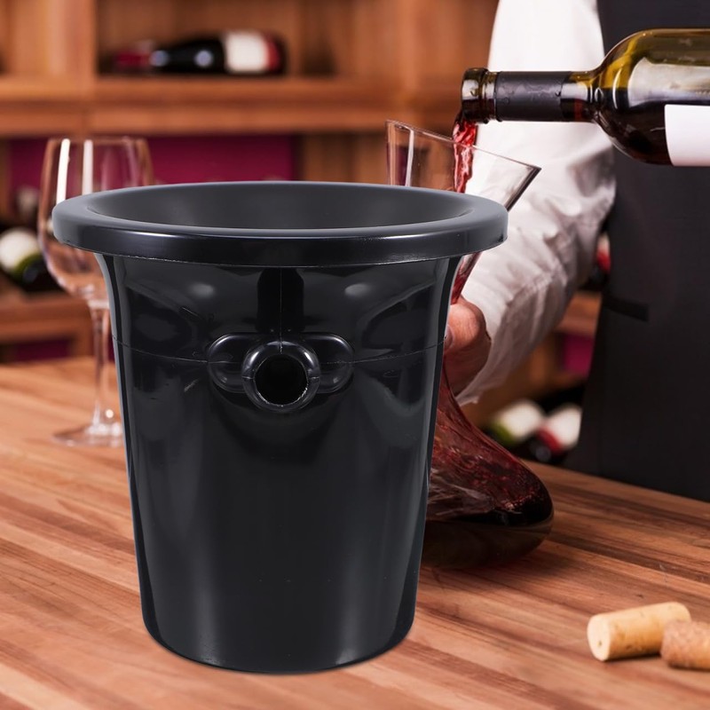 DOITOOL Black Wine Spittoon Dump Bucket with Double Handles 8.3