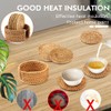 Rattan Coasters Set of 6pcs Handmade Woven Cup Coasters with