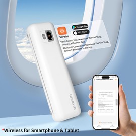 Rongta Portable Printers Wireless for Travel, Bluetooth Thermal Inkless Printer for School/Office/Home Use, Support 8.5x11 US Letter&A4 Thermal Paper, Compatible with Android,iOS & Laptop (F82-White)
