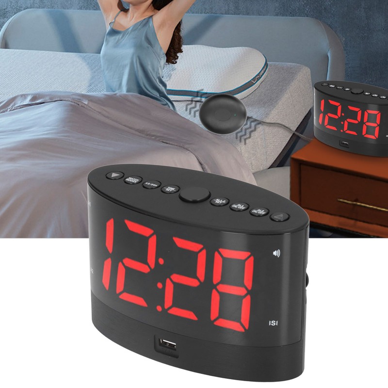 Digital Alarm Clock USB Charging Alarm Clock with 3 Vibration