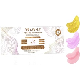 BRAWNA Set de Parches de Hidrogel para Ojos con Retinol, Colágeno, Cafeína y Arbutina Reduce Ojeras, Bolsas, Arrugas e Hinchazón Skincare Premium 12 Pares