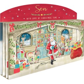 Amazing Son Spectacular 3D Santa Scene Christmas Card Freestanding Cards XSPT016