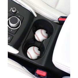 Elektroplate Baseball Automotive Ceramic Coasters (2.6" Diameter) | Universal Fit for All Cars, Trucks, SUVs, and More | Absorbent Non-Slip Durable | Set of 2