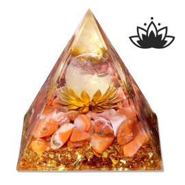 XIANNVXI Crystals Pyramid Orgonite Carnelian Red Gemstones Healing Crystals Lotus Pyramids Positive Energy Spiritual Pyramid Inspirational Success Gifts