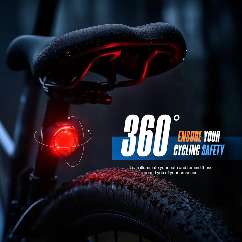 Bike Lights Set 1500LM USB Rechargeable Bicycle Headlight & Tail
