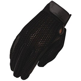 Heritage Performance Gloves, Crochet Riding Glove, Size 10, Black