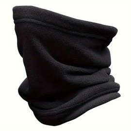 Gadgets Mafia Winter Fleece Neck Warmer, Polar Fleece Neck Warmer Winter Snood Tube Thermal Fleece Windproof Skiing, Motorbike Cycling Hood Unisex for Outdoor Sports Black