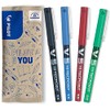 Pilot V5 Liquid Ink Rollerball 0.5mm Tip - Black/Blue/Red/Green (Pack of 4)