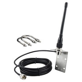 BOOBRIE International VHF Band Antenna M-Type P Connector 156-163Mhz/2-4dbi Antenna 5M Rg58U (same as 3D-FB) Coaxial Cable Fixture Compatible for Marine VHF Radios IC-M330J IC-M506J IC-M510J GX140 0GPS/J GX16000J