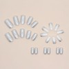 Cubahop 24 Pieces Short Square Silver Gradient Glitter False Nails