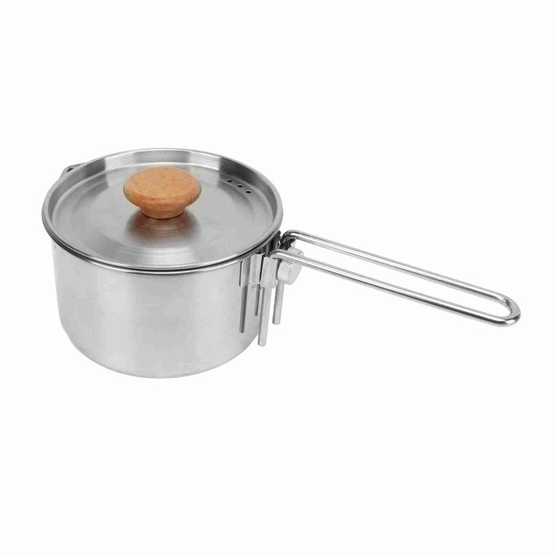 Camping Pot 304 Stainless Steel Portable Camping Kettle with Foldable