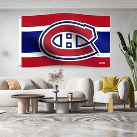 Barbados For montreal Flag 3x5Ft Banner, Outdoor/Indoor Banner Large HD Printing 100D Polyster for Patio Garden Man Cave Room Decor