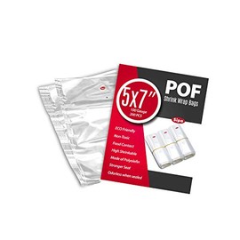 SIPA 5x7 inch 200PCS 100 Gauge POF Shrink Wrap Bags Odorless for Soaps, Bath Bombs, Arts and Crafts, homemaking or Other Small Items