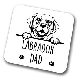 Labrador Dad Coaster Pet Present Labrador Dog Mum Dad Friend Joke Funny Gift Birthday Christmas, Hardboard Coaster