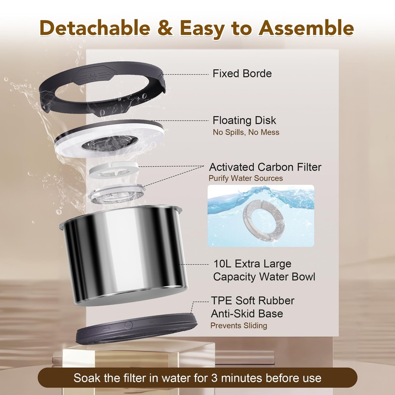 UPSKY 4PCS Replacement Filters for 8L/2.1Gal, 10L/2.6Gal and 12L/3.17Gal Round