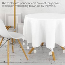 FVVMEED 8 Pieces Tablecloth Weights Table Cover Natural Marble Teardrop Weights Metal Clip Curtains Pendant Stone Table Weights Hangers for Outdoor Picnic Garden Party Family Dinner Table Decoration