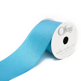 RABOM, 3" Glitter Grosgrain Ribbon, 10 Yards, Craft Ribbon, Cheer Ribbon (Turquoise)