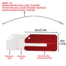 8 Pack Luggage Tags Business Card Holder, Aluminum Travel ID Bag Tag Suitable for Suitcases Travel Luggage Baggage Identifier