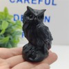 JRVIPSJ Natural Obsidian Owl Skull Crystal Owl Skull Crystal Figurine
